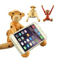 Wood Wooden Monkey Denmark Doll Toy Desktop DIY Phone Stand