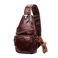 Genuine Leather Business Chest Bag Vintage Sling Bag Crossbody Bag For Men