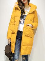 Pure Color Hooded Cotton Down Coats