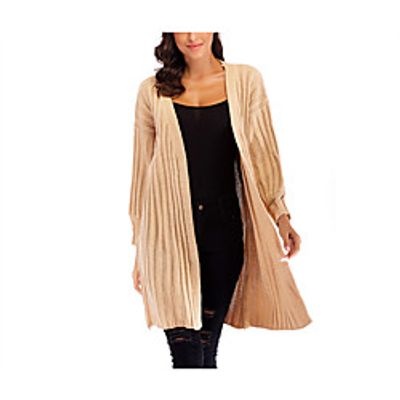 Women's Solid Color Sweater Long Sleeve Sweater Cardigans V Neck ArmyGreen Black khaki miniinthebox