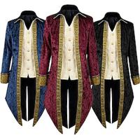 Punk Gothic Medieval Steampunk 17th Century Coat Cosplay Costume Tuxedo Tailcoat Gentleman Plus Size Men's Jacquard Halloween Event / Party Cocktail Party Renaissance Fair Coat Lightinthebox