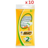 Bic 2 Sensitive Disposable Razor, Pouch - 5+1 Free X 10