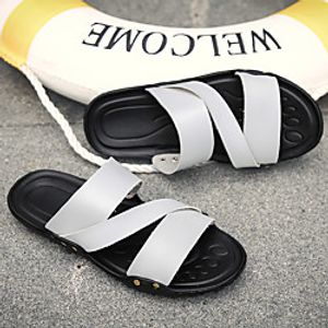 Men's Clogs  Mules Flat Sandals Casual Daily Water Shoes PU Breathable Non-slipping Wear Proof White Black Yellow Summer Lightinthebox