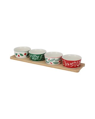 Koopman Xmas Serving Bowls with Bamboo Set