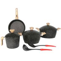 Gigillli Granite Cookware Set Woody 9pcs 1112 Black