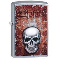 Zippo 29870 207 Rusted Skull Design Street Chrome Windproof Lighter