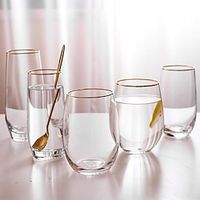 1PCS Wine Glasses Large Capacity Crystal Glass Glass Smoothie Cup Egg-Shaped Transparent Water Cup Lightinthebox - thumbnail