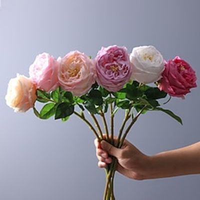 1pc Artificial Rose, Simulation Flower Blooming DIY Craft Bridal Bouquet Home Table Living Room Decoration, Indoor Outdoor Decoration miniinthebox