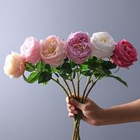 1pc Artificial Rose, Simulation Flower Blooming DIY Craft Bridal Bouquet Home Table Living Room Decoration, Indoor Outdoor Decoration miniinthebox - thumbnail