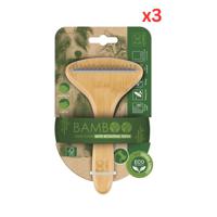 M-PETS Bamboo Rake Comb 16 Teeth (Pack of 3)