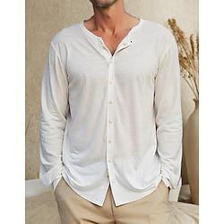 Men's Henley Shirt Tee Top Long Sleeve Shirt Henley Outdoor Casual Long Sleeve Button Clothing Apparel Fashion Designer Comfortable Lightinthebox