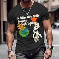 Cartoon Cool Skulls Designer Retro Vintage Casual Men's 3D Print T shirt Tee Sports Outdoor Holiday Going out T shirt Black Burgundy Green Short Sleeve Crew Neck Shirt Spring Summer Clothing Apparel Lightinthebox