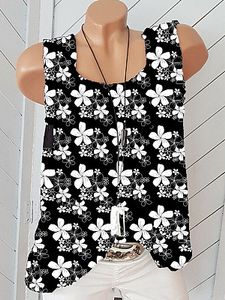 Floral Print Sleeveless T-shirt