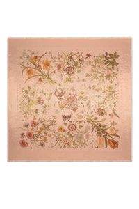 GG Flora Print Wool Lamé Shawl