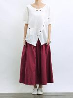 Solid Color Elastic Waist Women Skirts