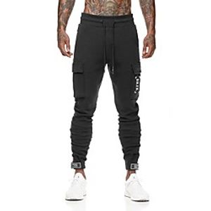 Men's Athleisure Sports Outdoor Sports Casual Sports Pants Tactical Cargo Pants Letter Full Length Print Black Dark Gray Lightinthebox