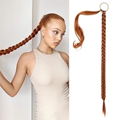 Long DIY Braided Ponytail Extension with Hair Tie Straight Wrap Around Hair Extensions Ponytail Natural Soft Hairpiece Copper Red 34 Inch Lightinthebox Long DIY Braided Ponytail Extension with Hair Tie Straight Wrap Around Hair Extensions Ponytail Natural Soft Hairpiece Copper Red 34 Inch Lightinthebox