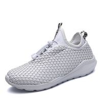 Men Woven Style Elastic Laces Soft Sole Light Casual Sneaker