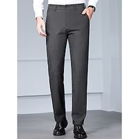 Men's Dress Pants Winter Pants Trousers Suit Pants Tweed Pants Pocket Plain Comfort Breathable Outdoor Daily Going out Fashion Casual Black Dark Blue miniinthebox - thumbnail
