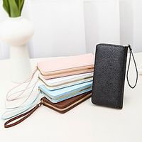 Men's Women's Wallet Coin Purse Credit Card Holder Wallet PU Leather Shopping Daily Zipper Waterproof Lightweight Durable Solid Color Black White Pink Lightinthebox - thumbnail