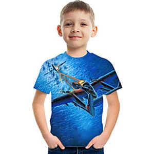 Kids Boys' T shirt Tee Short Sleeve Graphic Black Children Tops Active 3-12 Years miniinthebox