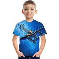 Kids Boys' T shirt Tee Short Sleeve Graphic Black Children Tops Active 3-12 Years miniinthebox - thumbnail
