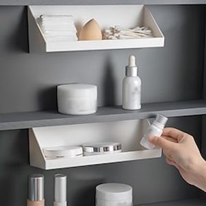 Inclined Mirror Cabinet Storage Box Non-perforated Multi-purpose Lipstick Cosmetics Skin Care Products Shelf Toilet Sundries Wall Hanging miniinthebox