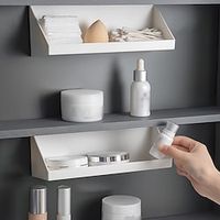 Inclined Mirror Cabinet Storage Box Non-perforated Multi-purpose Lipstick Cosmetics Skin Care Products Shelf Toilet Sundries Wall Hanging miniinthebox - thumbnail
