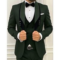 Champagne Sky Blue Dark Green Men's Wedding Party Suits Patchwork Solid Colored 3 Piece Daily Business Plus Size Single Breasted Two-buttons 2023 miniinthebox