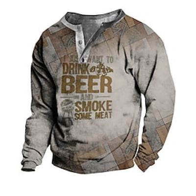 Men's Unisex Sweatshirt Pullover Button Up Hoodie Gray Letter Graphic Prints Print Casual Daily Sports 3D Print Designer Casual Big and Tall Spring   Fall Clothing Apparel Hoodies Sweatshirts  Long Lightinthebox