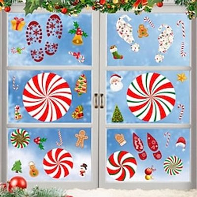 4PCS/2PCS Christmas Sticker Candy Cane Party Stickers Holiday Decoration Wall Stickers Floor Stickers miniinthebox 4PCS/2PCS Christmas Sticker Candy Cane Party Stickers Holiday Decoration Wall Stickers Floor Stickers miniinthebox