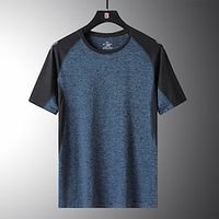 Men's Hiking Tee shirt Short Sleeve Crew Neck Tee Tshirt Top Outdoor Breathable Quick Dry Lightweight Soft Summer POLY Elastane Light Grey Burgundy Dark Navy Lightinthebox - thumbnail