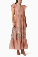 Venice Maxi Dress in Cotton Silk Blend - thumbnail