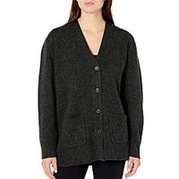 Women's Stylish Button Solid Color Cardigan Sweater Long Sleeve Sweater Cardigans V Neck Fall Winter Blue Yellow Wine Lightinthebox - thumbnail