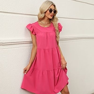 Women's Plus Size Curve Vintage Dress Plain Midi Dress Sleeveless Ruffle Patchwork U Neck Fashion Daily Deep Pink Summer L XL 2XL 3XL Lightinthebox Women's Plus Size Curve Vintage Dress Plain Midi Dress Sleeveless Ruffle Patchwork U Neck Fashion Daily Deep Pink Summer L XL 2XL 3XL Lightinthebox
