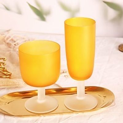 1pcs Wine Glass Medieval Sunset Glass Twilight Orange Orange Frosted Glass Tall Glass Red Wine Glass Glass Gift Lightinthebox