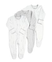 Pack of 3 Elephant Sleepsuits - thumbnail