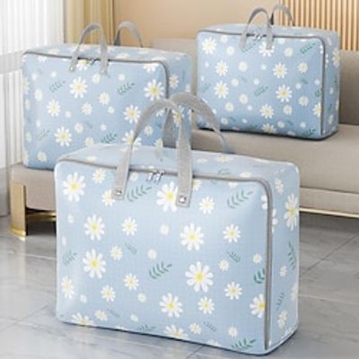 Daisy Floral Storage Bags for Clothing, Cotton Quilts Storage Bags for Large Capacity Moving Packaging Bags, Organizing Bags for Clothes miniinthebox