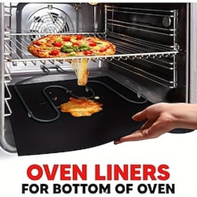 Non Stick Oven Liners For Bottom Of Electric Oven Thick Heavy Duty Oven Liners For Bottom Of Oven Reusable Oven Mat For Bottom Of Oven Oven Liner For Electric Gas Grill BPA And PFOA Free Party Favors Lightinthebox