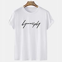 Men's Unisex Tee T shirt Hot Stamping Graphic Prints Letter Short Sleeve Casual Tops 100% Cotton Basic Fashion Designer Comfortable White Yellow Gray Lightinthebox - thumbnail