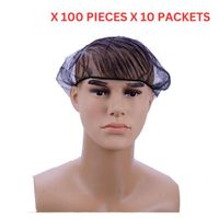 Hotpack Nylon Hair Net Cap Black Color - 100 Pieces - NHC - thumbnail