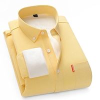 Men's Dress Shirt Solid Colored Square Neck Button Down Collar Yellow Light Green Dusty Blue Red Light Blue Street Casual Long Sleeve Button-Down Clothing Apparel Cotton Fashion Designer Work Elegant Lightinthebox - thumbnail