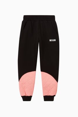 Contrast Quilted Bottom Sweatpants in Cotton Contrast Quilted Bottom Sweatpants in Cotton