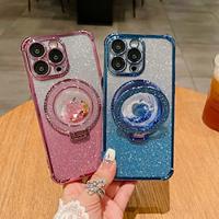 Phone Case For iPhone 15 Pro Max Plus iPhone 14 13 12 11 Pro Max Plus Back Cover with Stand Holder Bling Glitter Shiny Shockproof TPU Plating Lightinthebox