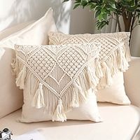 1pc Boho Woven Throw Pillow Covers With Tassels Macrame Cushion Case For Bed Sofa Couch Bench Car Home Decor No Pillow Insert miniinthebox