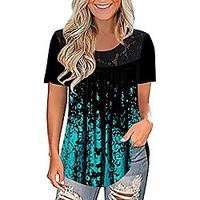 womens summer tops womens summer tops short sleeve raglan t shirts casual crew neck pure color side split tee blouses Lightinthebox - thumbnail