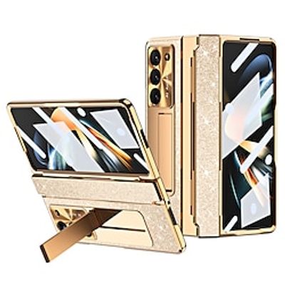 Phone Case For Samsung Galaxy Z Fold 5 Z Fold 4 Z Fold 3 With Magsafe with Stand Holder with Screen Protector Support Wireless Charging PC PU Leather miniinthebox