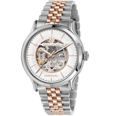 Maserati Epoca 42mm Auto With Silver Dial Br SS + RG Men's Watch - R8823118011