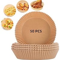 50pcs Air Frying Pan Disposable Wood Pulp Parchment Paper Cheese Cake Pad Air Frying Pan Baking Paper Air Frying Pan Accessories Lightinthebox - thumbnail