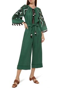 Gia Embroidered Belted Jumpsuit